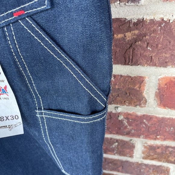 NWT Men’s Round House Dark Wash Carpenter Style Zipper Fly Overalls Size 48x30 - Picture 8 of 15